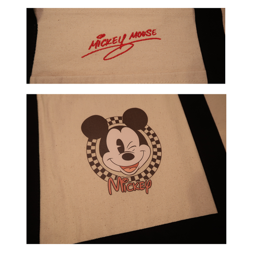 Mickey Signature Embroidered Large Tote Bag