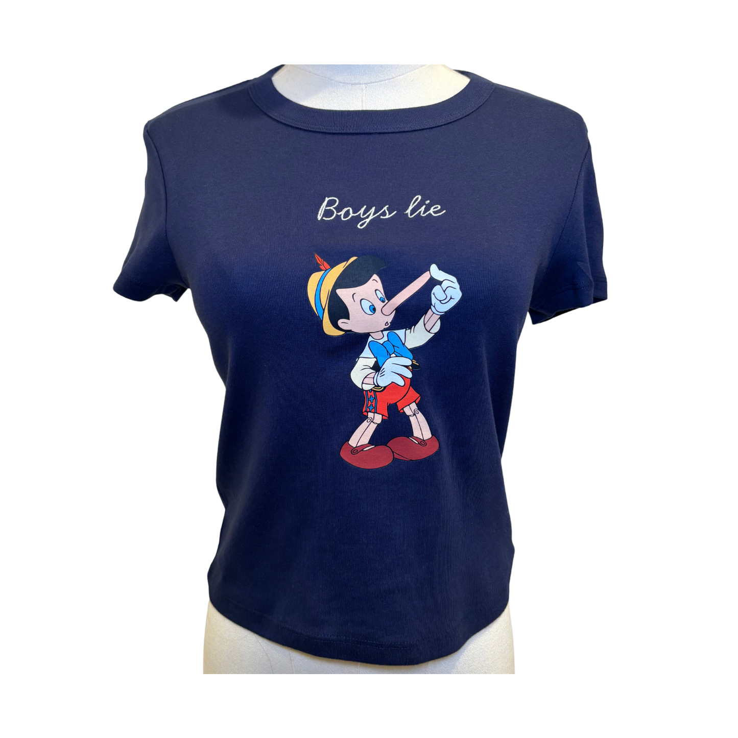 "Boys Lie" Blue Cropped Tee