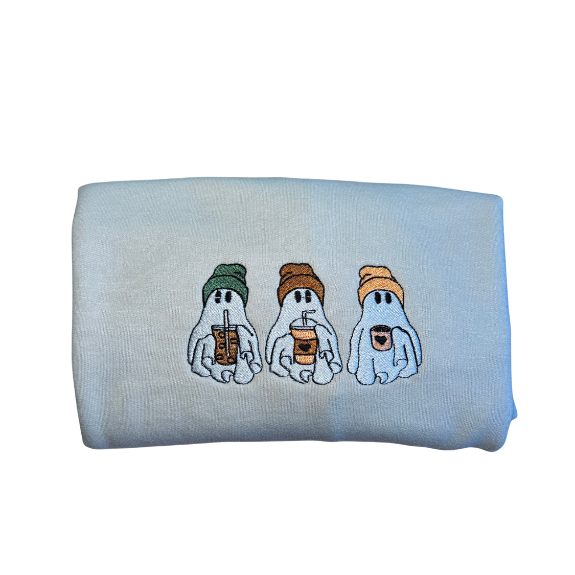Ghostly Sips Embroidered Crewneck