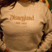 Brown Disney Embroidered Crewneck Sweater