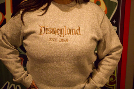 Brown Disney Embroidered Crewneck Sweater
