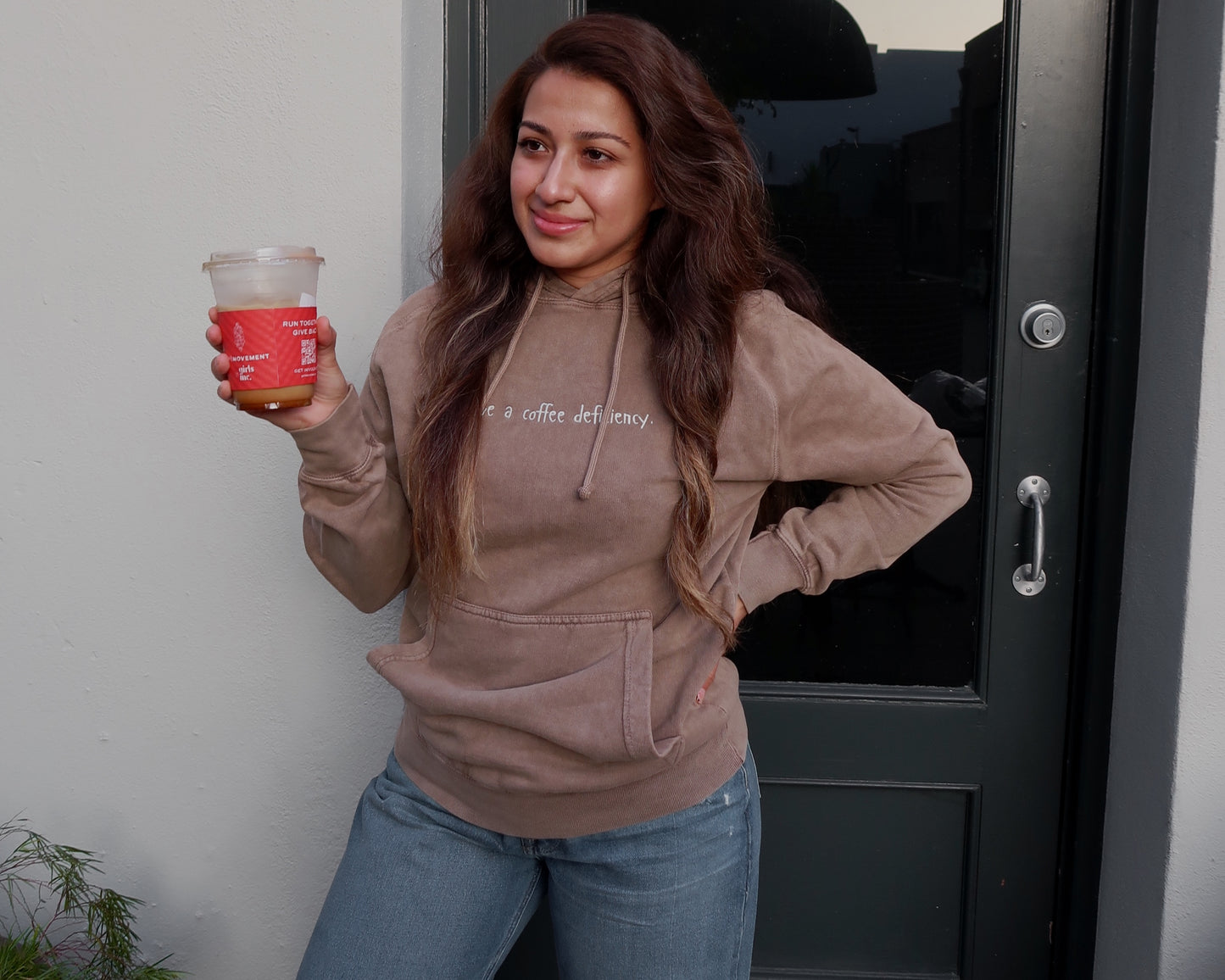 I Have a Coffee Deficiency Vintage Brown Hoodie