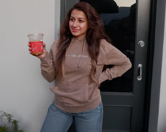 I Have a Coffee Deficiency Vintage Brown Hoodie