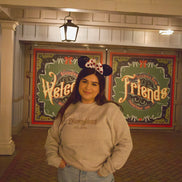 Brown Disney Embroidered Crewneck Sweater
