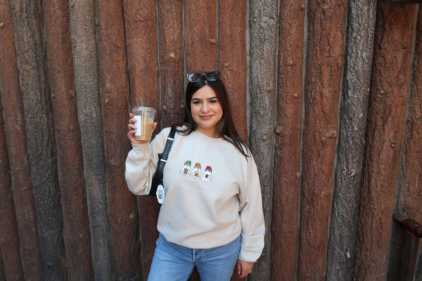 Ghostly Sips Embroidered Crewneck