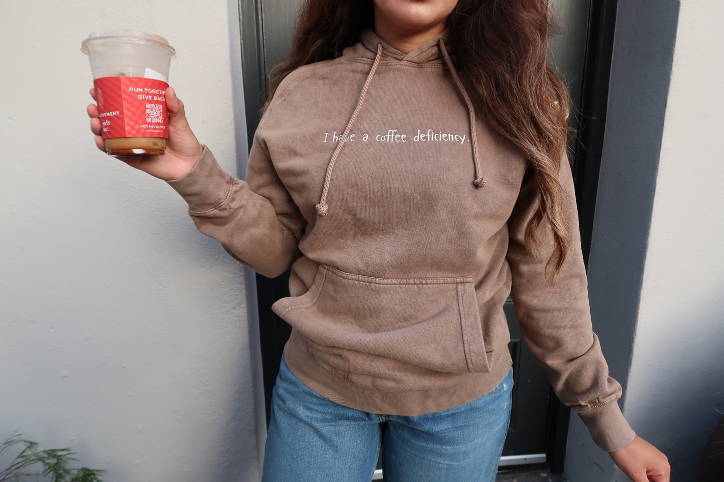 I Have a Coffee Deficiency Vintage Brown Hoodie